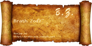 Brath Zoé névjegykártya